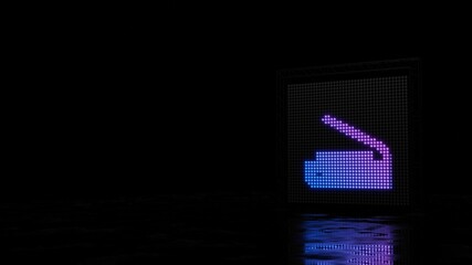 3d rendering of light shaped as symbol of scanner on black background