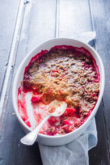 Strawberries crumble