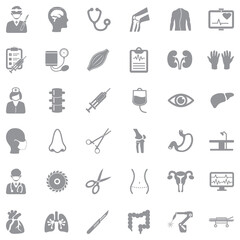 Surgery Icons. Gray Flat Design. Vector Illustration.