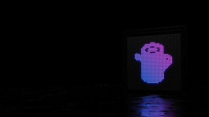 3d rendering of light shaped as symbol of log on black background