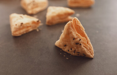 Indian traditional snack Salt kari veg puff	
