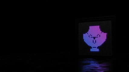 3d rendering of light shaped as symbol of jewelry stand on black background