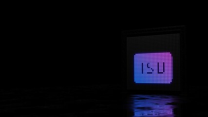 3d rendering of light shaped as symbol of iso camera on black background