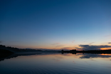 beautiful sunset over the river