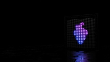 3d rendering of light shaped as symbol of grape on black background