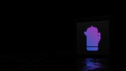 3d rendering of light shaped as symbol of french press on black background