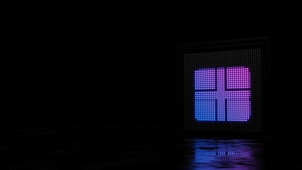 3d rendering of light shaped as symbol of England on black background