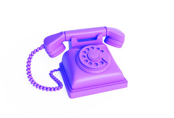 3D Render Concept of Old Telephone 3D art Design illustration.