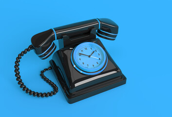 3D Render Concept of Old Telephone 3D art Design illustration.
