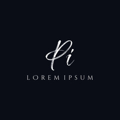 Letter PI luxury logo design vector