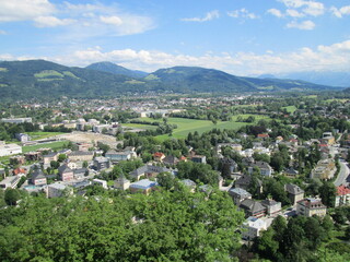 Fototapeta na wymiar View of Salzburg, Austria, from Hohensalzburg Fortress