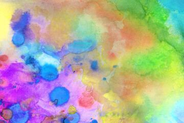 Fototapeta na wymiar 水彩テクスチャ背景(カラフル) 綺麗な水彩絵の具の背景写真