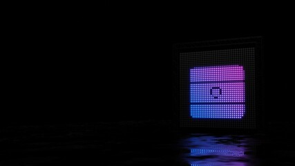 3d rendering of light shaped as symbol of Argentina on black background