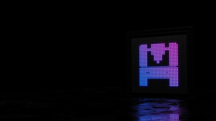 3d rendering of light shaped as symbol of 3d printer on black background