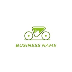 design logo creative bike and book