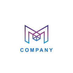 Fototapeta premium logo design creative line letter M