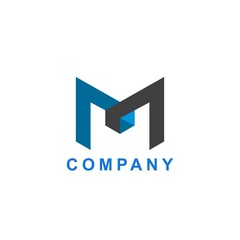 logo design creative 3D and letter M