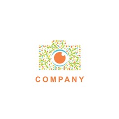 logo design creative camera and leaf