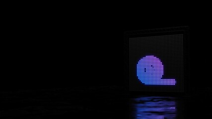 3d rendering of light shaped as symbol of tape on black background