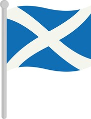 Vector illustration of the flag of scotland on a pole