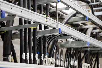 Cables on the cable tray.
