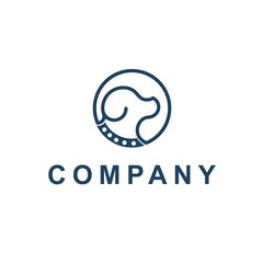 design logo creative dog and circle