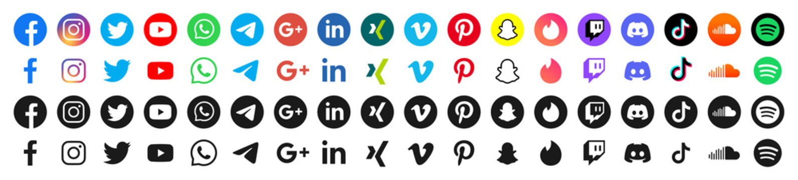 Social media vector icon set