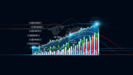 Fototapeta premium Concept of financial growth business investment, profit and growing growth plan. 