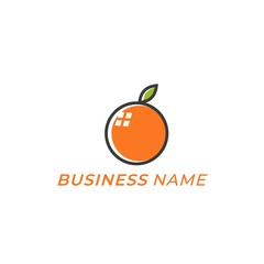 design logo combine orange juice and home