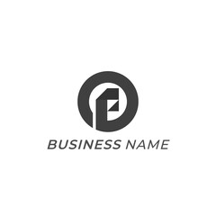 logo creative bold circle letter f