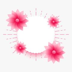Pink Floral with White Circle Background Vector Illustration