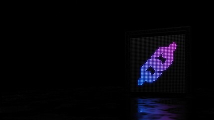 3d rendering of light shaped as symbol of link on black background