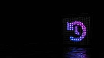 3d rendering of light shaped as symbol of history on black background