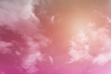 Fototapeta premium Pink sky background with clouds