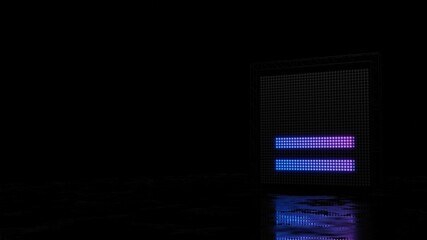 3d rendering of light shaped as symbol of equal on black background