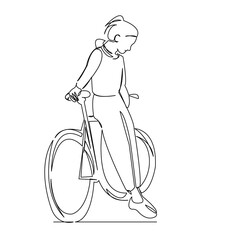 Fototapeta na wymiar girl with a bicycle