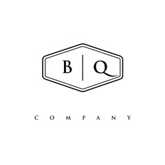 initial BQ logo design vector