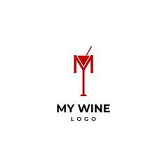 Modern and clean logo about wine glasses and the letters M, Y.
EPS10, Vector.