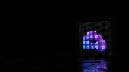 3d rendering of light shaped as symbol of business time on black background