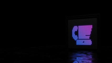 3d rendering of light shaped as symbol of blender phone on black background