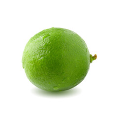 Fresh green lime isolated on white background