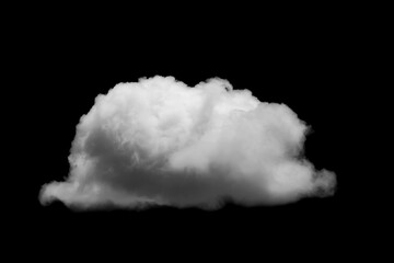 White cloud isolated on a black background realistic cloud.