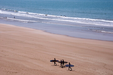 Obraz na płótnie Canvas Paisaje en la playa de Taghazout en la costa sur de Marruecos