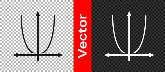 Black Graph, schedule, chart, diagram, infographic, pie graph icon isolated on transparent background. Vector
