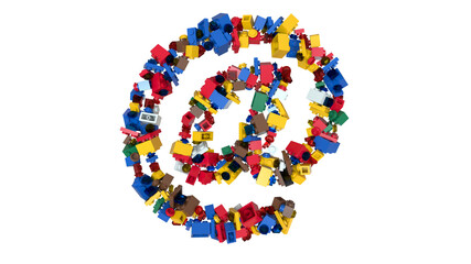 Shuffled Colored Bricks Building Blocks Typeface Text 
AT