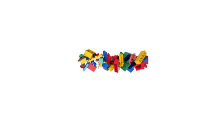 Shuffled Colored Bricks Building Blocks Typeface Text 
dash