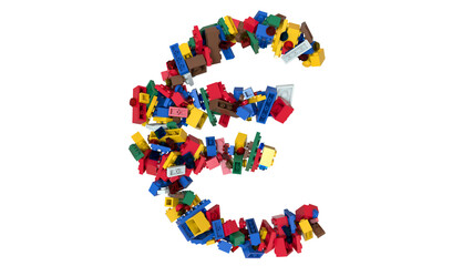 Shuffled Colored Bricks Building Blocks Typeface Text 
EURO