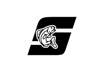 S initial letter with fish