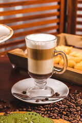 Coffee Drink with layers and chantilly on top