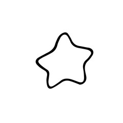 Star. Vector hand-drawn doodle illustration. Silhouette. Black and white outline. Coloring.